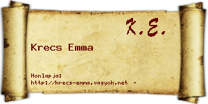 Krecs Emma névjegykártya